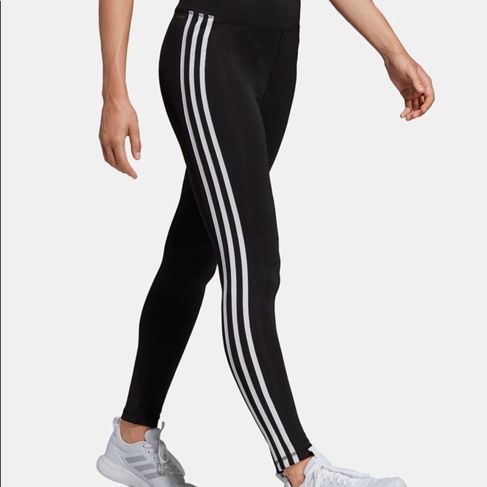 Adidas High Rise 3 Stripe Climalite Leggings